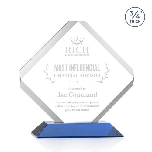 Awards and Plaques - Crystal Trophies - Jacobsen Blue Crystal Trophy