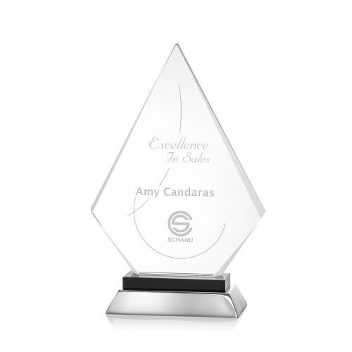 Awards and Plaques - Crystal Trophies - Hanks Black Crystal Trophy