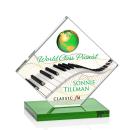 Buckley Full Color Green/Gold Globe Crystal Trophy