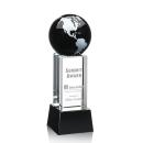 Caballero on Base Black/Silver Globe Crystal Trophy