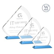 Yanez Sky Blue Peaks Crystal Trophy - Crystal Trophies