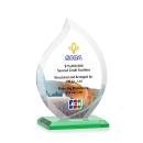 Tomlinson Full Color Green Flame Crystal Trophy