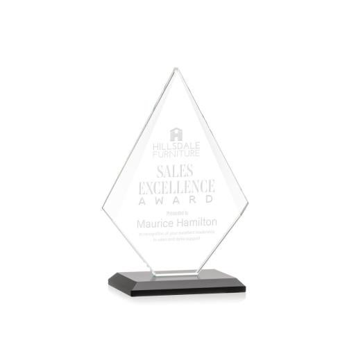 Awards and Plaques - Crystal Trophies - Lujan Black Crystal Trophy