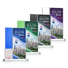 Valle Perpetual Full Color Rectangle Crystal Trophy - Employee Awards