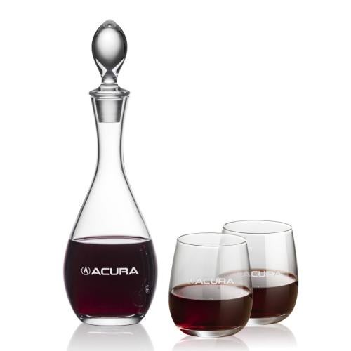 Custom Barware Glasses - Carafes - Hastings Decanter & Weiss Stemless Wine