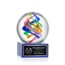 Blackburn on Plated Crystal Base Blue Globe Glass Trophy
