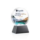 McCarty Vividprint&trade; on Base Black Circle Crystal Trophy