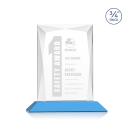Cassidy Sky Blue Rectangle Crystal Trophy