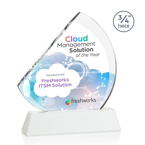 Awards and Plaques - Crystal Trophies - Yanez Full Color on Helton Fagan Peaks Crystal Trophy