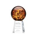 Freeman Globe on Medium Crystal Base Glass Trophy