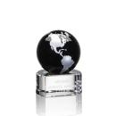 Sawyer Black/Silver Globe Crystal Trophy