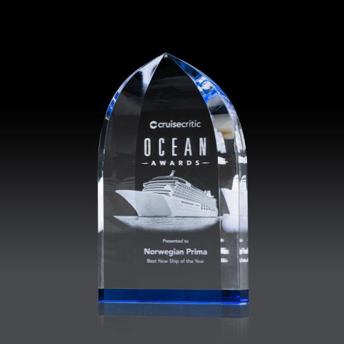 Awards and Plaques - Crystal Trophies - Carmichael Peaks (3D) Crystal Trophy