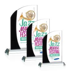 Sears Full Color Black Peaks Crystal Trophy - Crystal Trophies