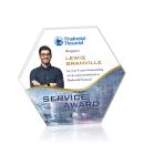 Jewell Hexagon Full Color Silver Polygon Acrylic Trophy