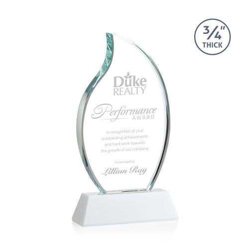 Awards and Plaques - Crystal Trophies - Summers on Helton Base Fagan Flame Crystal Trophy