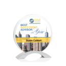 Hutchinson Full Color Circle Crystal Trophy