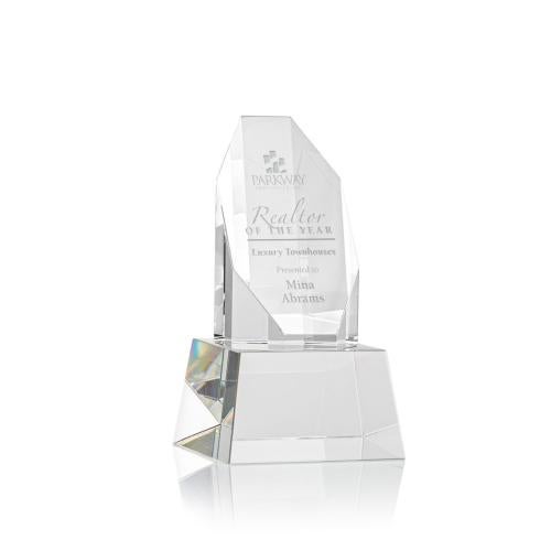 Awards and Plaques - Crystal Trophies - Cunningham on Base Clear Polygon Crystal Trophy