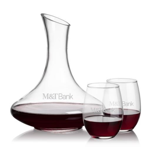 Custom Barware Glasses - Carafes - Donnelly Carafe & Street Stemless Wine