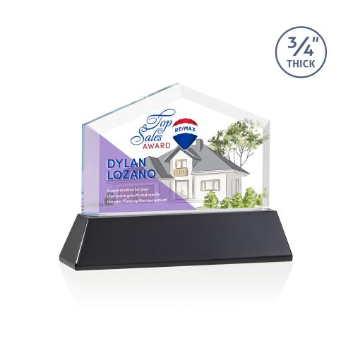 Awards and Plaques - Crystal Trophies - Realtor Full Color on Helton Black Peaks Crystal Trophy