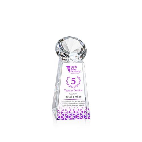 Awards and Plaques - Crystal Trophies - Tall Full Color Diamond Crystal Trophy