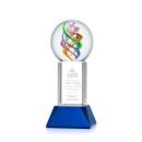 Blackburn on Tower Base Blue Globe Glass Trophy