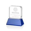 Walls on Base Blue Square / Cube Crystal Trophy
