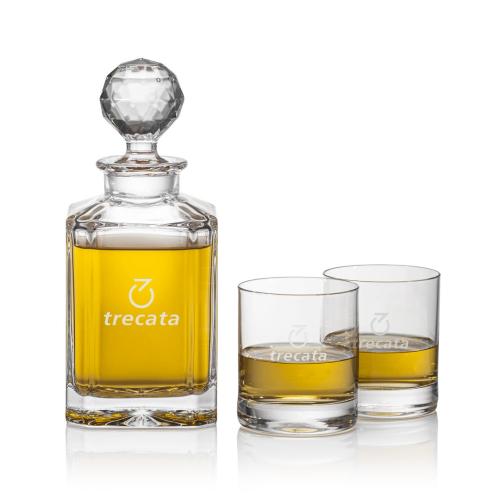 Custom Barware Glasses - Decanters - Mathews Decanter & Melton OTR Set