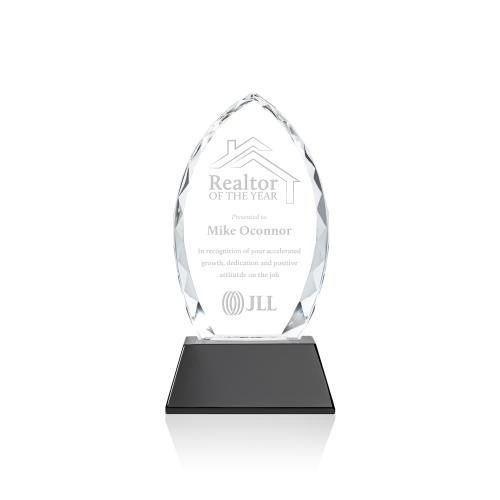 Awards and Plaques - Crystal Trophies - Grossman on Helton Base Black Peaks Crystal Trophy