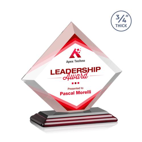 Awards and Plaques - Crystal Trophies - Carlson Full Color Wood Crystal Trophy