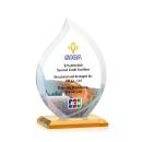 Tomlinson Full Color Amber Flame Crystal Trophy