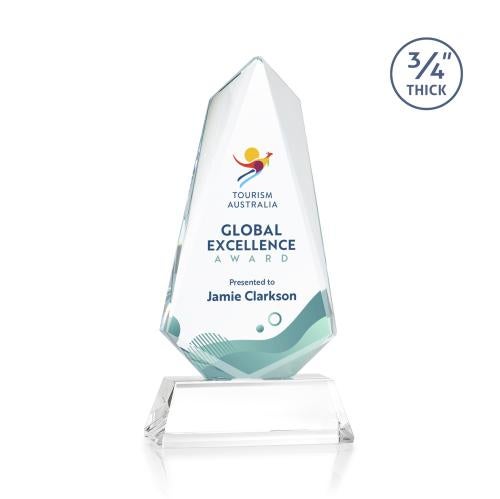 Awards and Plaques - Crystal Trophies - McMullen Full Color on Helton Clear Unique Crystal Trophy