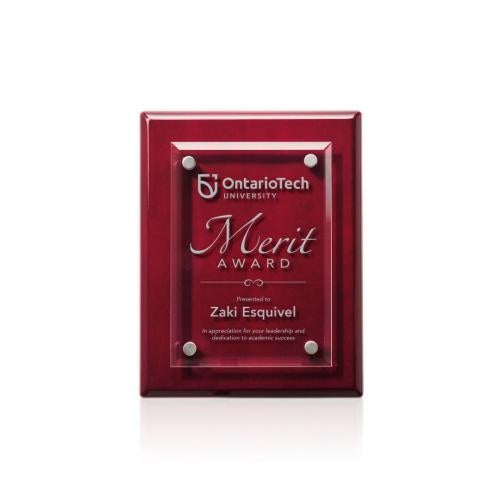 Awards and Plaques - Wall Plaque Awards - Norwood Plaque - Rosewood/Silver