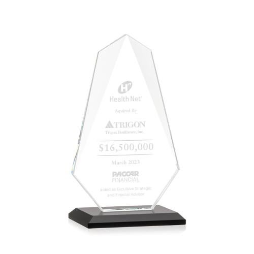 Awards and Plaques - Crystal Trophies - Byers Black Unique Crystal Trophy