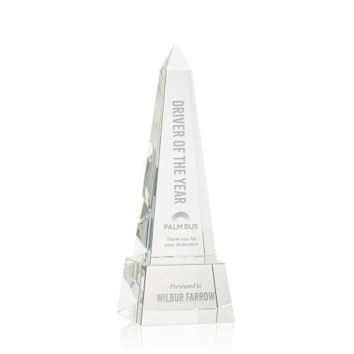 Awards and Plaques - Crystal Trophies - Slaughter Obelisk on Base - Clear