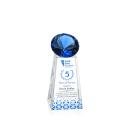 Tall Full Color Sapphire Crystal Trophy