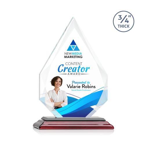 Awards and Plaques - Crystal Trophies - Archer Full Color Rosewood Peaks Crystal Trophy