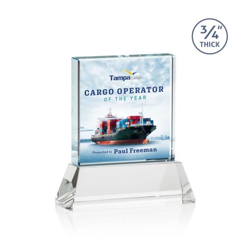 Awards and Plaques - Crystal Trophies - Landers Full Color on Helton  Clear Square / Cube Crystal Trophy