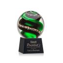 Boykin on Small Crystal Base Black Globe Glass Trophy