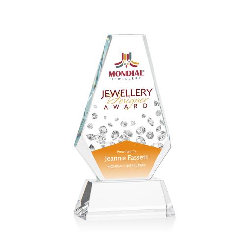 Awards and Plaques - Crystal Trophies - Mcleod Full Color on Helton Base Clear Polygon Crystal Trophy