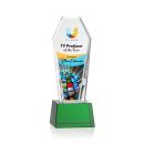 Thorpe Full Color on Base Green Towers Crystal Trophy
