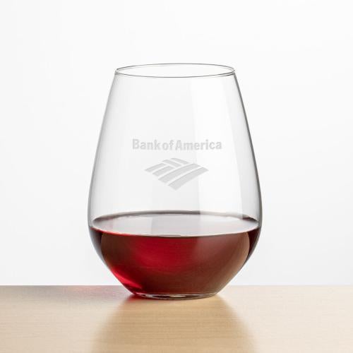 Custom Barware Glasses - Wine Glasses - Alarcon Stemless Wine - Deep Etch