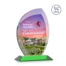 Oakes Full Color Green Flame Crystal Trophy