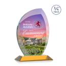 Oakes Full Color Amber Peaks Crystal Trophy