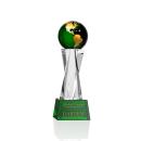 Branch Green/Gold Globe Crystal Trophy
