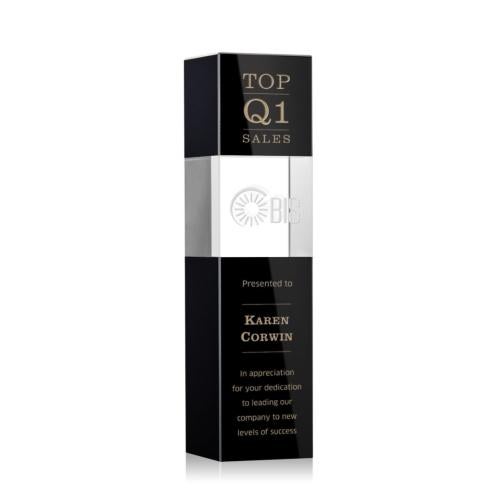 Awards and Plaques - Crystal Trophies - Price Tower Black Towers Crystal Trophy