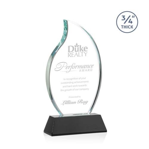 Awards and Plaques - Crystal Trophies - Summers on Helton Base Black Flame Crystal Trophy