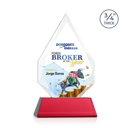 Awards and Plaques - Crystal Trophies - Archer Full Color on Helton Red Peaks Crystal Trophy