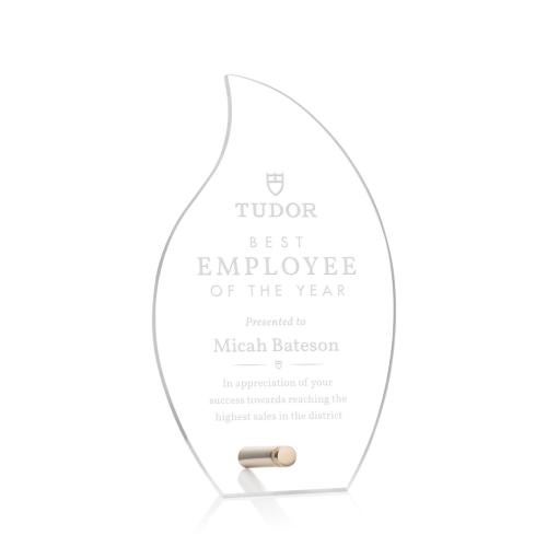 Awards and Plaques - Acrylic Trophies - Jewell Gold Flame Acrylic Trophy