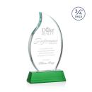 Summers on Helton Base Green Flame Crystal Trophy