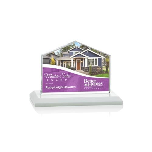 Awards and Plaques - Crystal Trophies - House Full Color Fagan Peaks Crystal Trophy